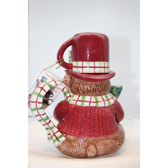 Fitz & Floyd - Christmas Snack Therapy Bear Teapot & Cup - Picture 2 of 5